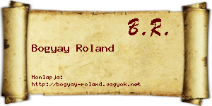 Bogyay Roland névjegykártya