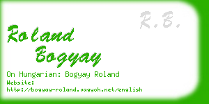 roland bogyay business card